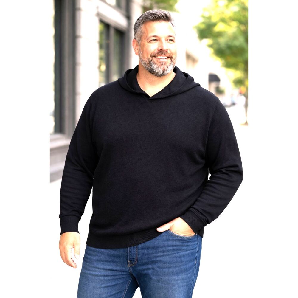 St. John’s Bay 3X Men’s Black Knit Pullover Sweater Collar Long Sleeve